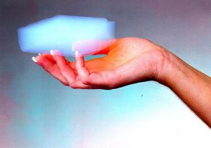 aerogel sample in hand