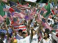mostly US flags