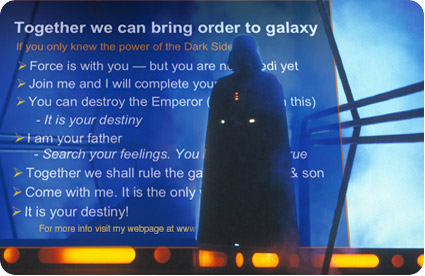 darth vader gives a presentation