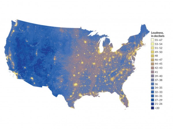 New map show's America's quietest places, from Science Magazine